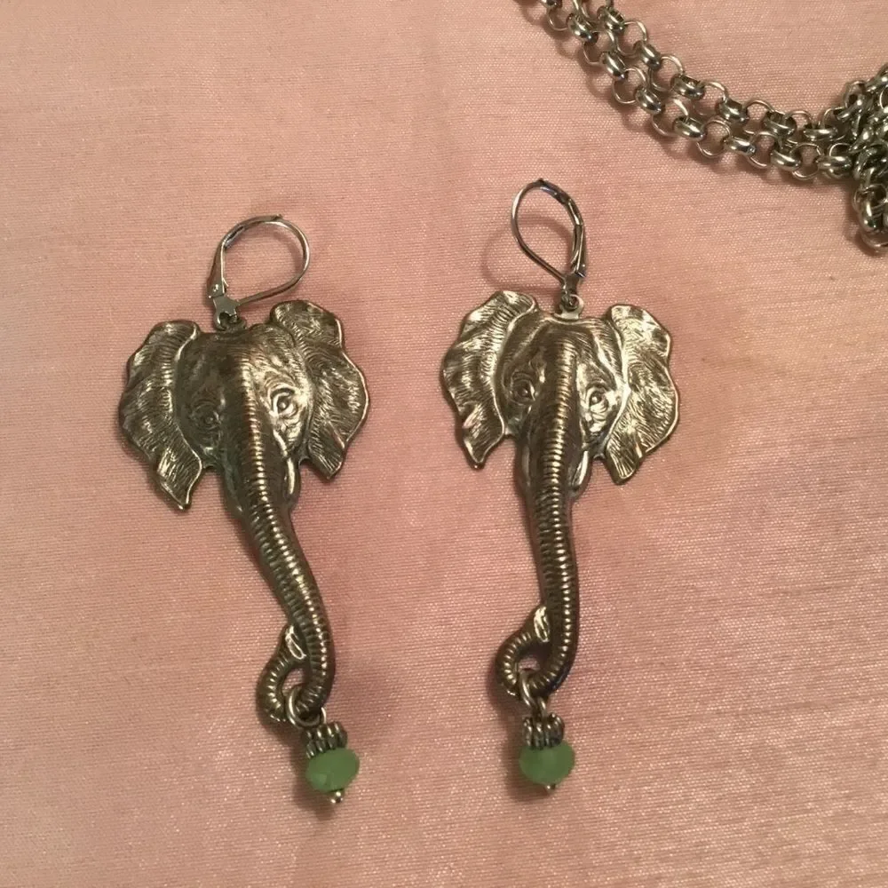 $12 or 3/$25 Silvertone Elephant Necklace Set